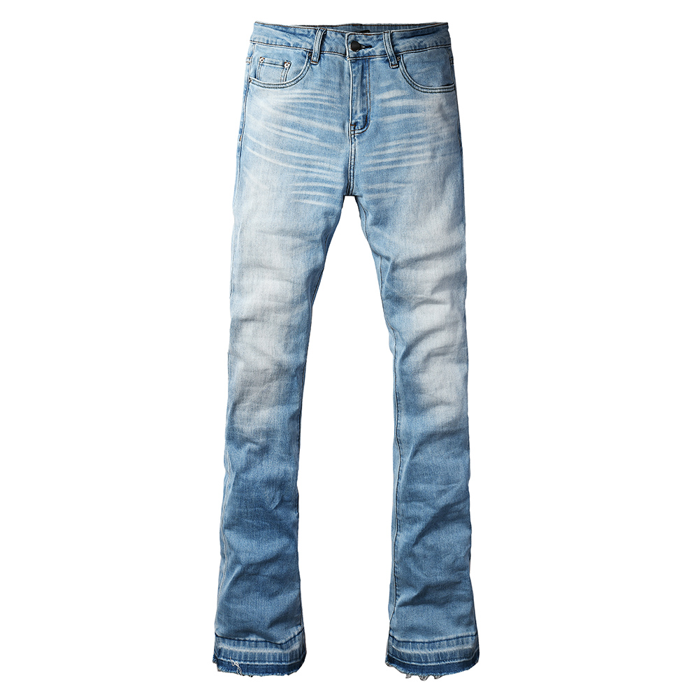 Men Shoes Jeans - Erkekler Açık Mavi Boot Cut Denim