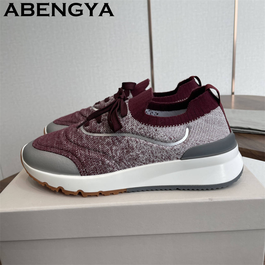 Men Shoes Loafers - Erkekler yeni çok renkli örme loafer'lar