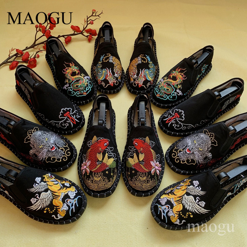 Unisex Çin Tarzı Nakışlı Slip- - Men Shoes Loafers incelemesi ve fiyatı